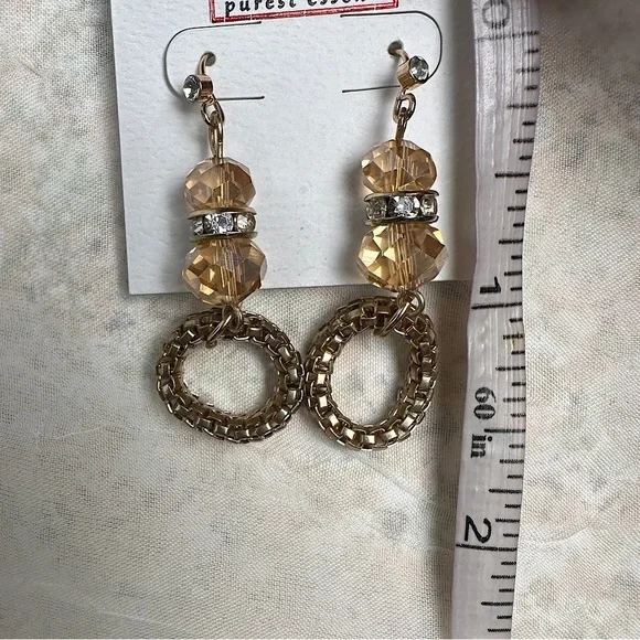 3/$20💥 Dangle Earrings w/ Beads & Gold Tone Chain Jewelry NWT - Picture 9 of 9